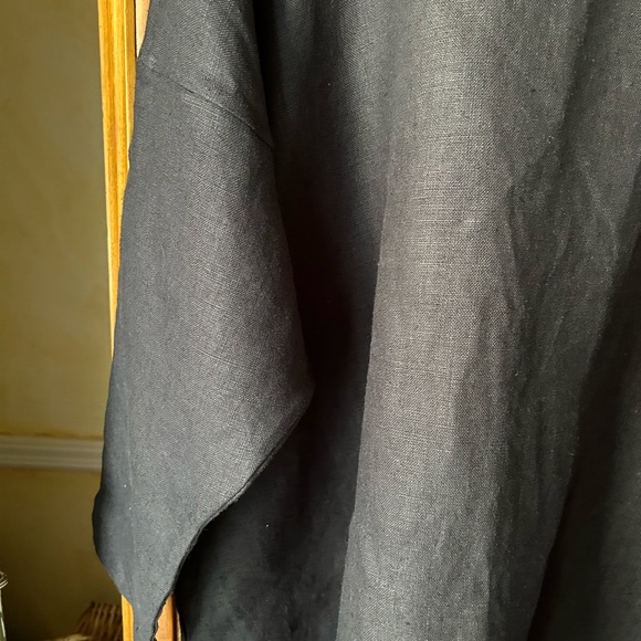 Provence coarse linen blk tunic top one size bust 62” On Sale - Picture 3 of 5